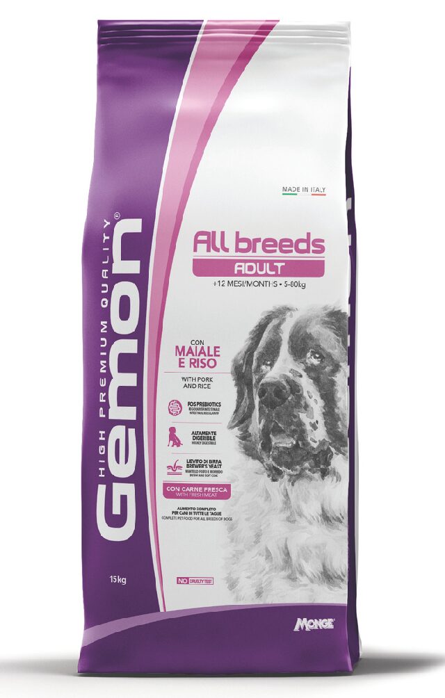 Ushqim për Qen Gemon Adult – Derr & Oriz